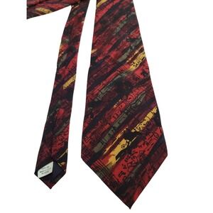 J Garcia Mens Silk Tie Jerry Garcia Abstract Art Red Yellow 3.75 x 54 Necktie